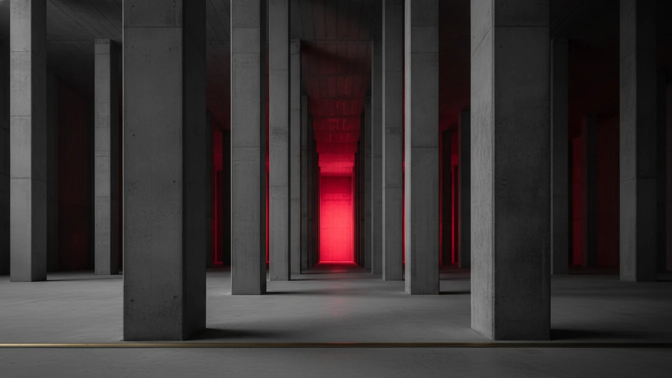 Nervures structurelles d'un hall industriel